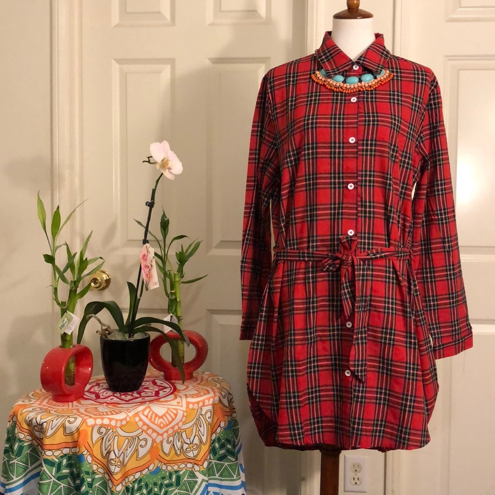 💙NEW STYLE DOME CHECKERED DRESS SIZE: XXL